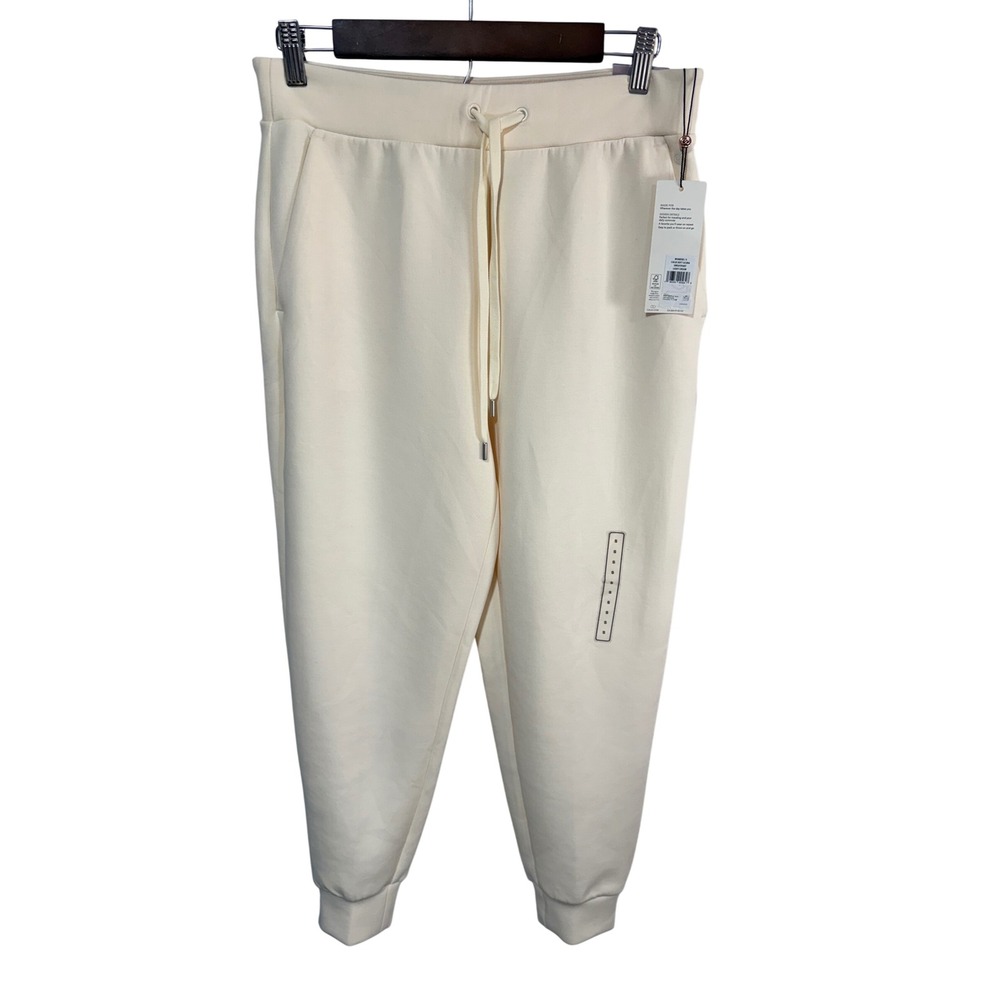 Calia Womens Soft Scuba High Rise Jogger Sweatpants Light Cream S Athleisure New